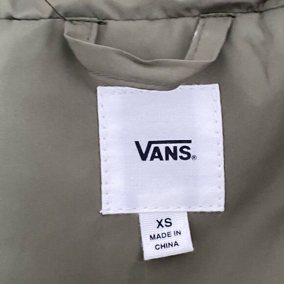 Vans Foundry Sz XS Olive Green Puffer Bomber Jacket Like New - Picture 11 of 16